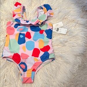 Angel Season - Colorful Ruffle One-Piece Swimsuit - geometry